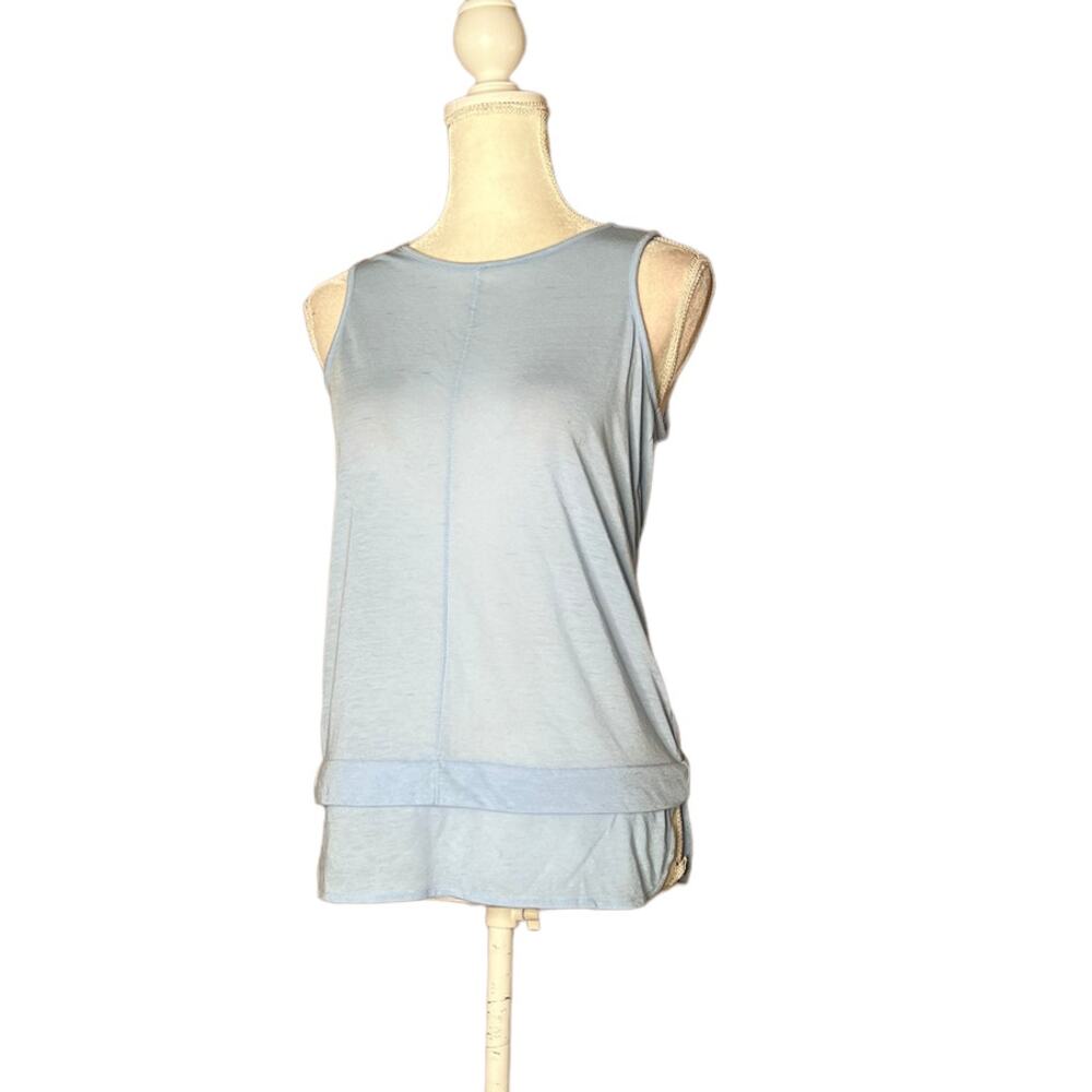Banana Republic scoop neck sleeveless blouse top pullover sz s blue sporty